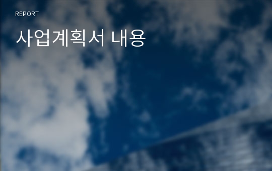 사업계획서 내용