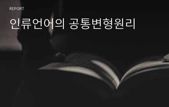 인류언어의 공통변형원리