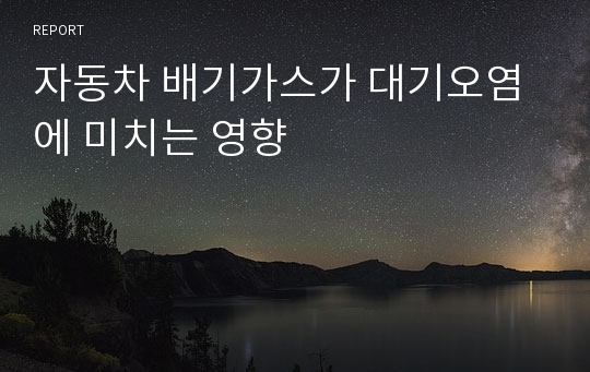 자동차 배기가스가 대기오염에 미치는 영향