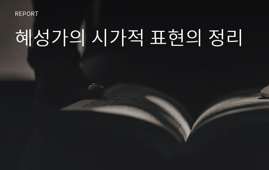 혜성가의 시가적 표현의 정리