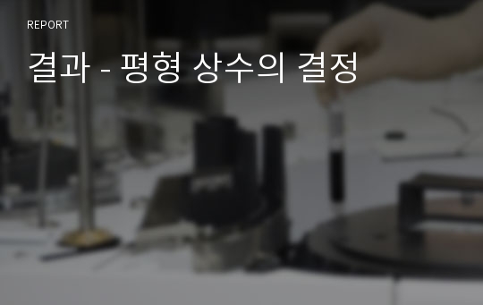 결과 - 평형 상수의 결정