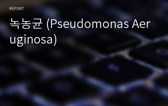 녹농균 (Pseudomonas Aeruginosa)