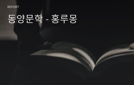 동양문학 - 홍루몽