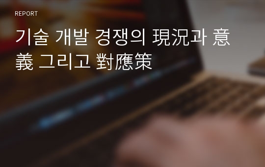 기술 개발 경쟁의 現況과 意義 그리고 對應策