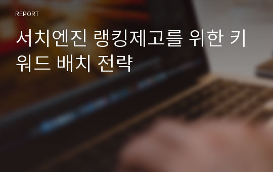 서치엔진 랭킹제고를 위한 키워드 배치 전략