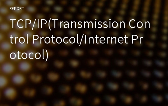 TCP/IP(Transmission Control Protocol/Internet Protocol)