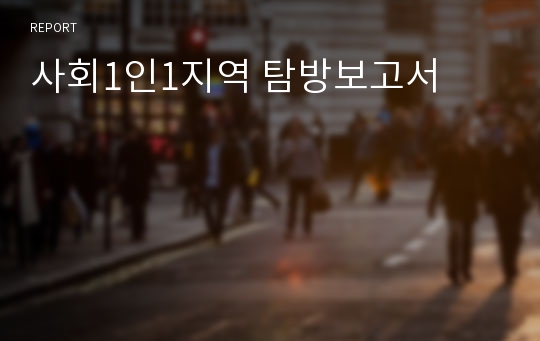 사회1인1지역 탐방보고서