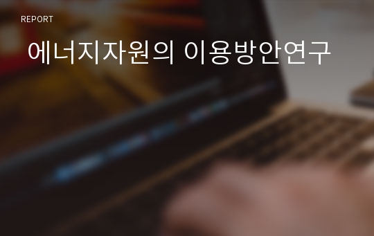  에너지자원의 이용방안연구