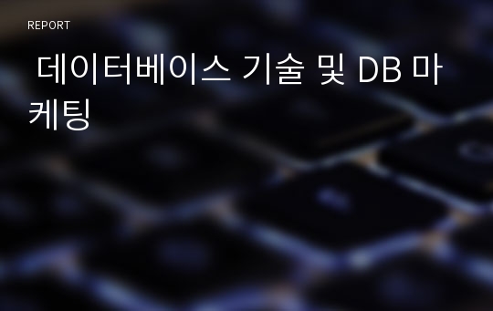  데이터베이스 기술 및 DB 마케팅