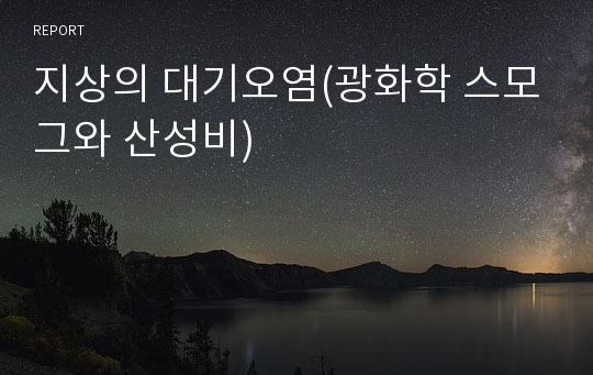 지상의 대기오염(광화학 스모그와 산성비)