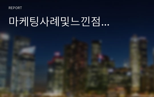 마케팅사례및느낀점...