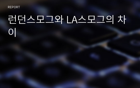 런던스모그와 LA스모그의 차이