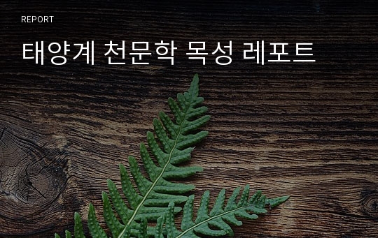 태양계 천문학 목성 레포트