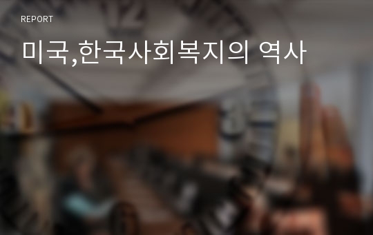 미국,한국사회복지의 역사