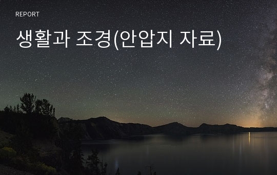 생활과 조경(안압지 자료)