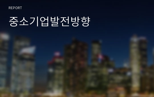 중소기업발전방향