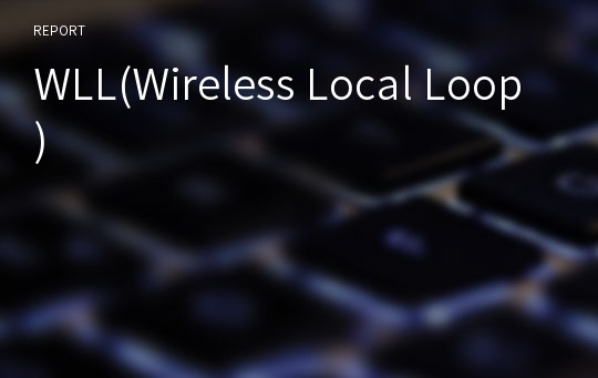 WLL(Wireless Local Loop)