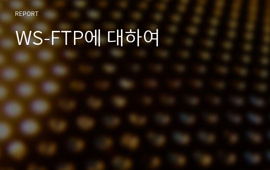 WS-FTP에 대하여