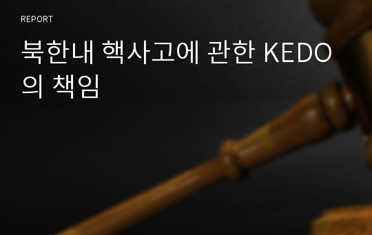 북한내 핵사고에 관한 KEDO의 책임