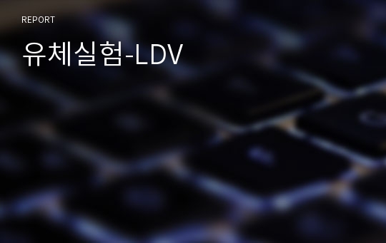 유체실험-LDV