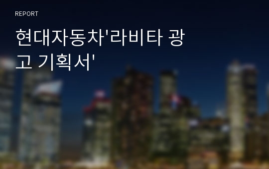 현대자동차&#039;라비타 광고 기획서&#039;