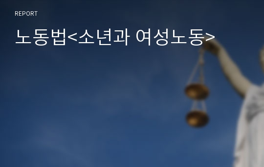 노동법&lt;소년과 여성노동&gt;