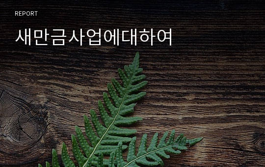 새만금사업에대하여