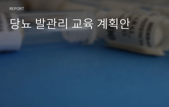 당뇨 발관리 교육 계획안