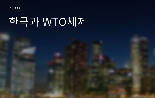 한국과 WTO체제