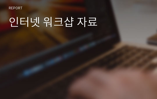 인터넷 워크샵 자료