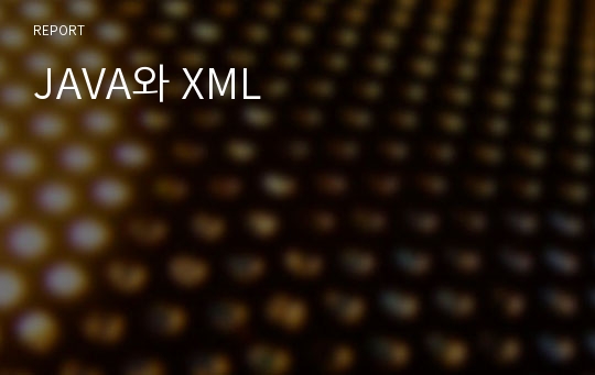 JAVA와 XML
