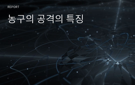 농구의 공격의 특징