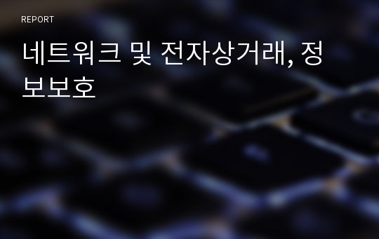 네트워크 및 전자상거래, 정보보호