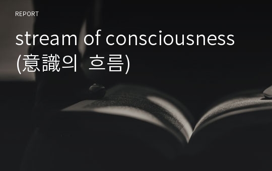 stream of consciousness (意識의  흐름)