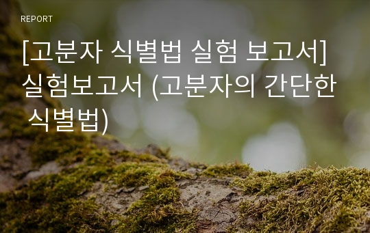 [고분자 식별법 실험 보고서] 실험보고서 (고분자의 간단한 식별법)