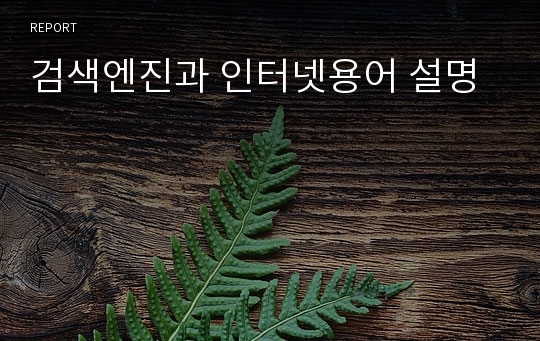 검색엔진과 인터넷용어 설명