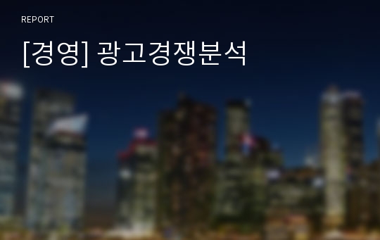 [경영] 광고경쟁분석