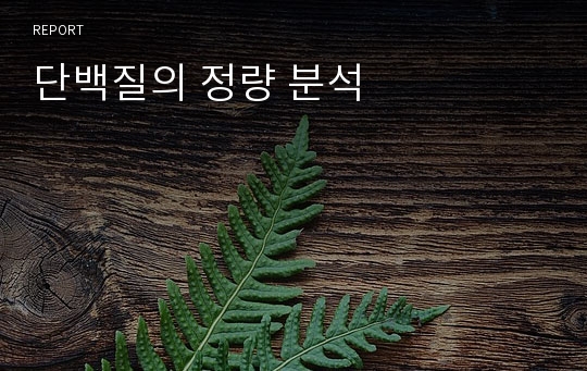 단백질의 정량 분석