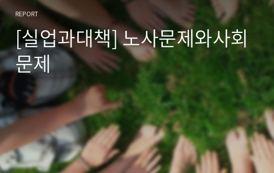 [실업과대책] 노사문제와사회문제