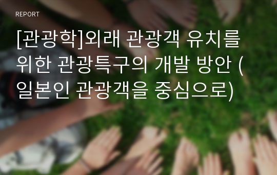 [관광학]외래 관광객 유치를 위한 관광특구의 개발 방안 (일본인 관광객을 중심으로)