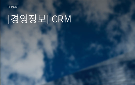 [경영정보] CRM