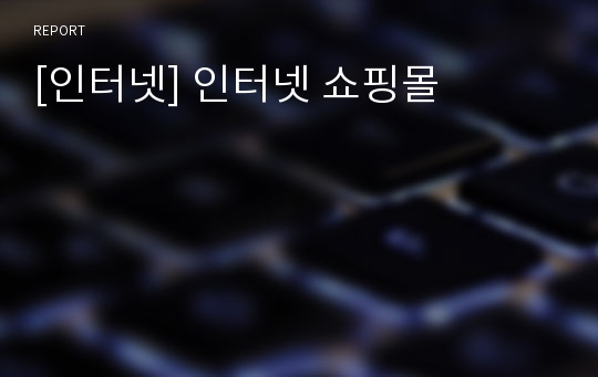 [인터넷] 인터넷 쇼핑몰