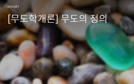 [무도학개론] 무도의 정의