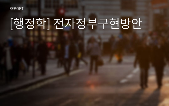 [행정학] 전자정부구현방안