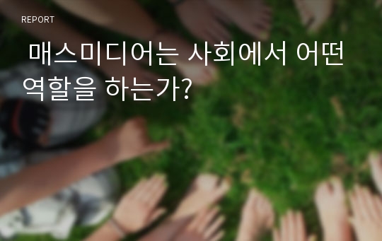  매스미디어는 사회에서 어떤역할을 하는가?