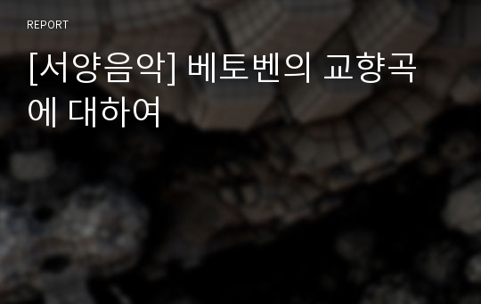 [서양음악] 베토벤의 교향곡에 대하여