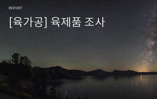 [육가공] 육제품 조사