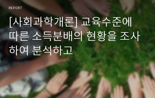 [사회과학개론] 교육수준에 따른 소득분배의 현황을 조사하여 분석하고