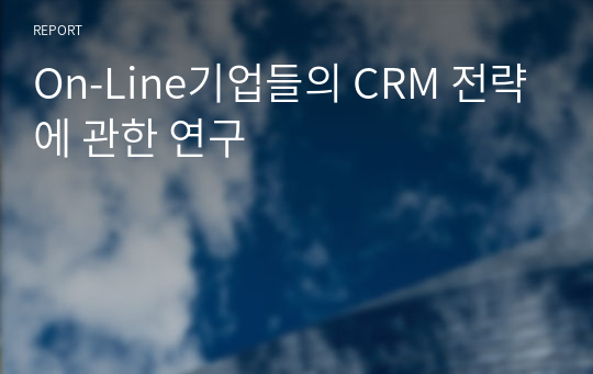 On-Line기업들의 CRM 전략에 관한 연구