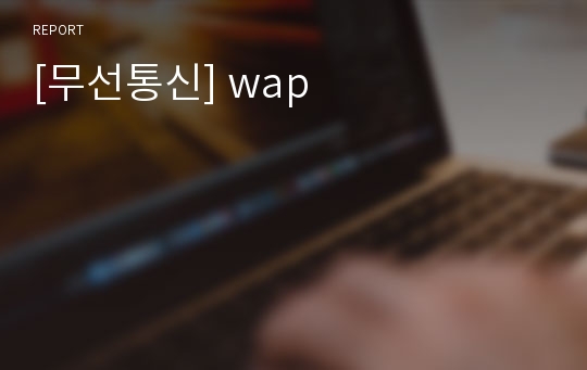 [무선통신] wap